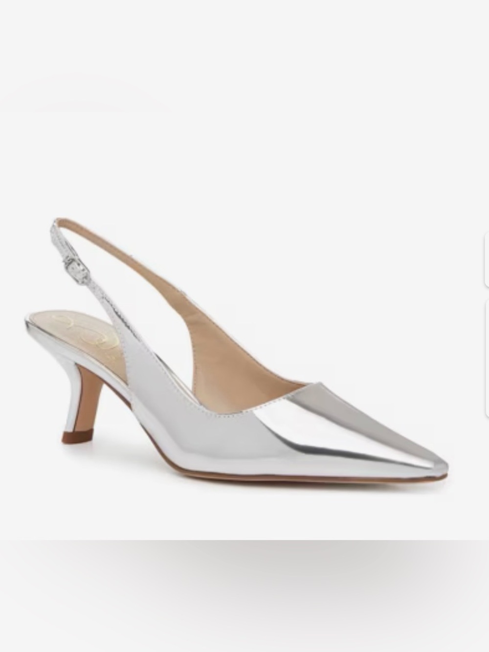 Sam Edelman Bianka sling back metallic silver pumps